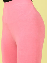 Ankle Length Leggings Viscose-Rani Pink - De Moza