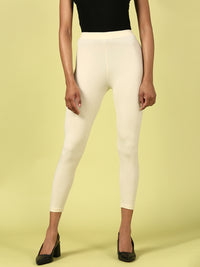 Ankle Length Leggings Viscose-Ecru - De Moza