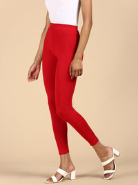 Ankle Length Leggings Viscose-True Red - De Moza