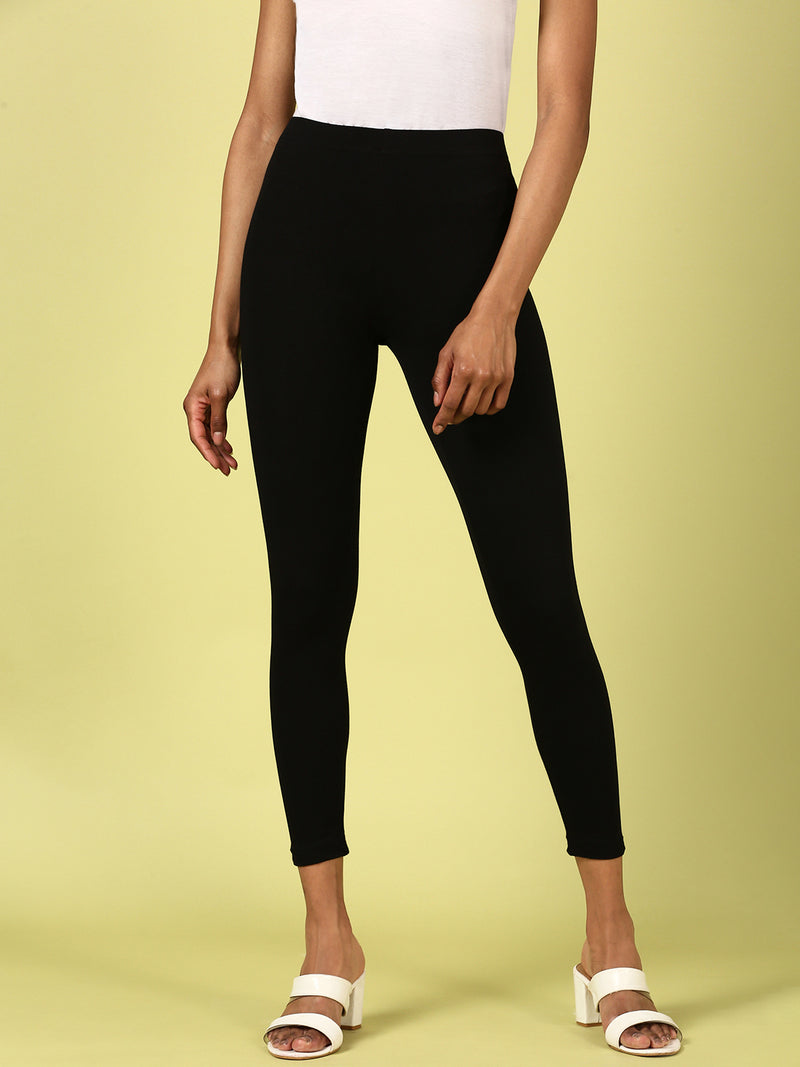 Buy De Moza Women Coffee Brown Solid Cotton Skinny Leggings - XL Online at  Best Prices in India - JioMart.