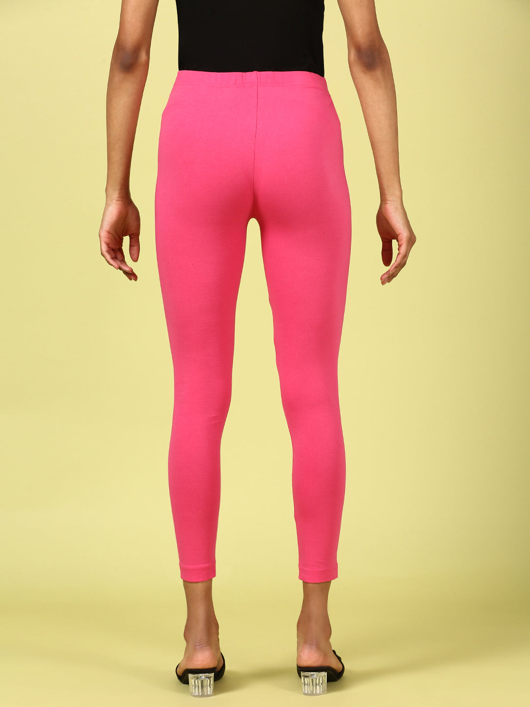Women Ankle Length Leggings Pink – De Moza