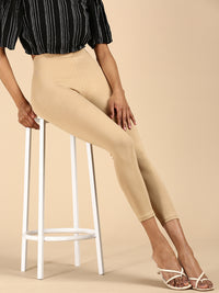 De Moza Ladies Ankle Length Leggings Solid Cotton Skin - De Moza