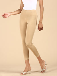 De Moza Ladies Ankle Length Leggings Solid Cotton Skin - De Moza