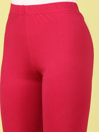 De Moza Women Chudidhar Leggings Solid Cotton Fuchsia. - De Moza