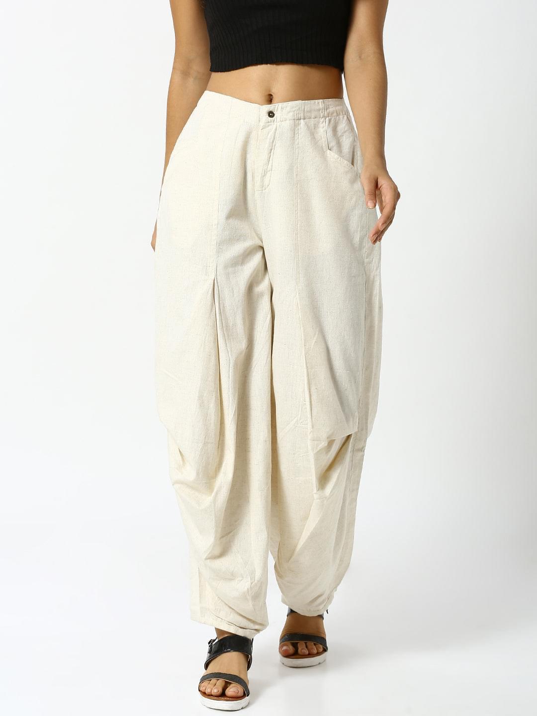 De Moza - Ladies Dhoti Pant Offwhite - De Moza