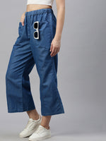 De Moza Women Culottes Mid Blue