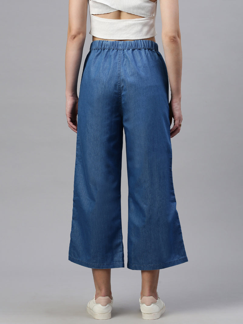 De Moza Women Culottes Mid Blue