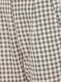 De Moza -Ladies Printed Cigarette Trousers White & Grey - De Moza