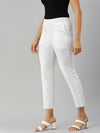 De Moza Women Cigarette Pants White
