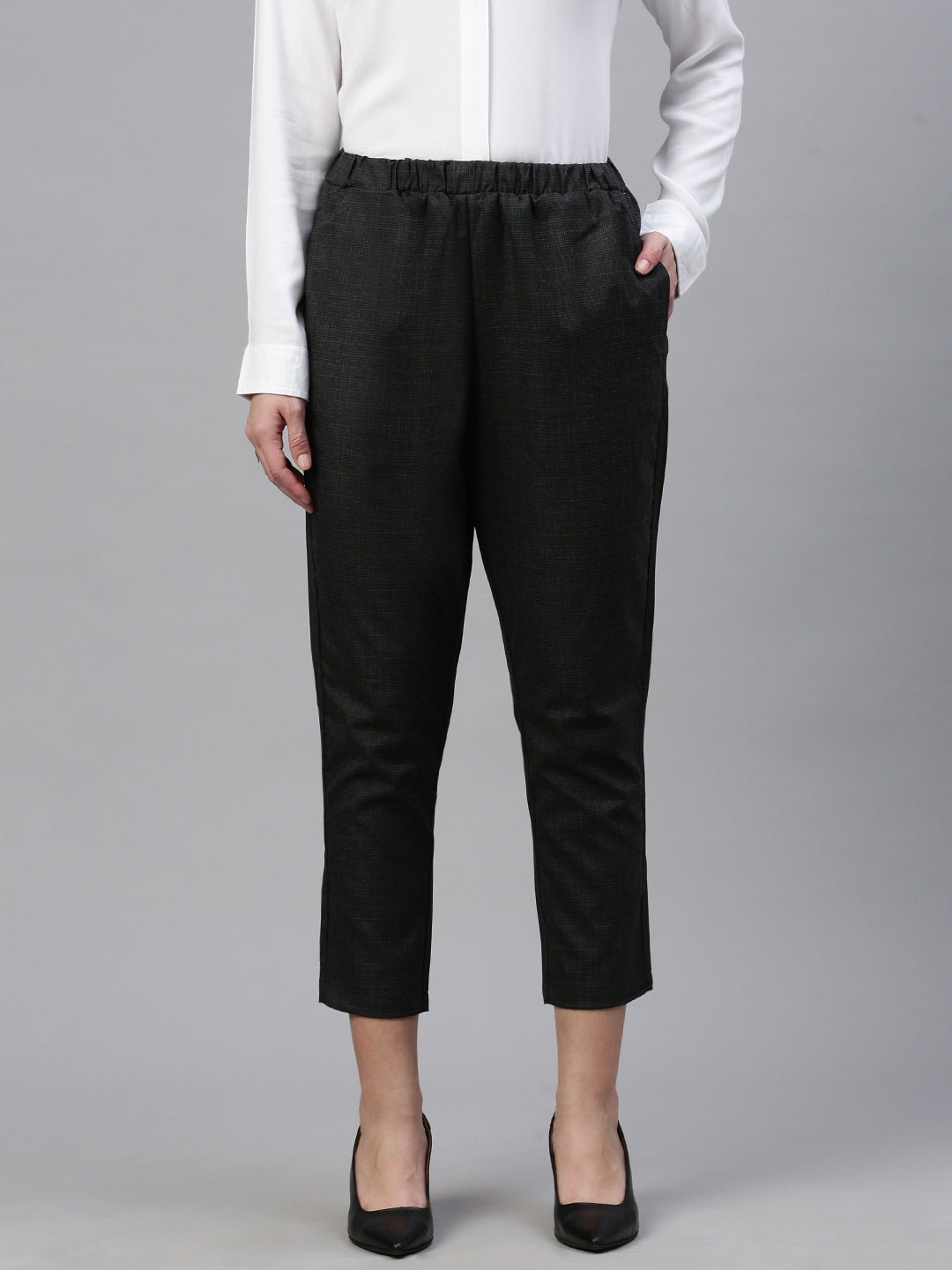 De Moza Women Formal Pant Black