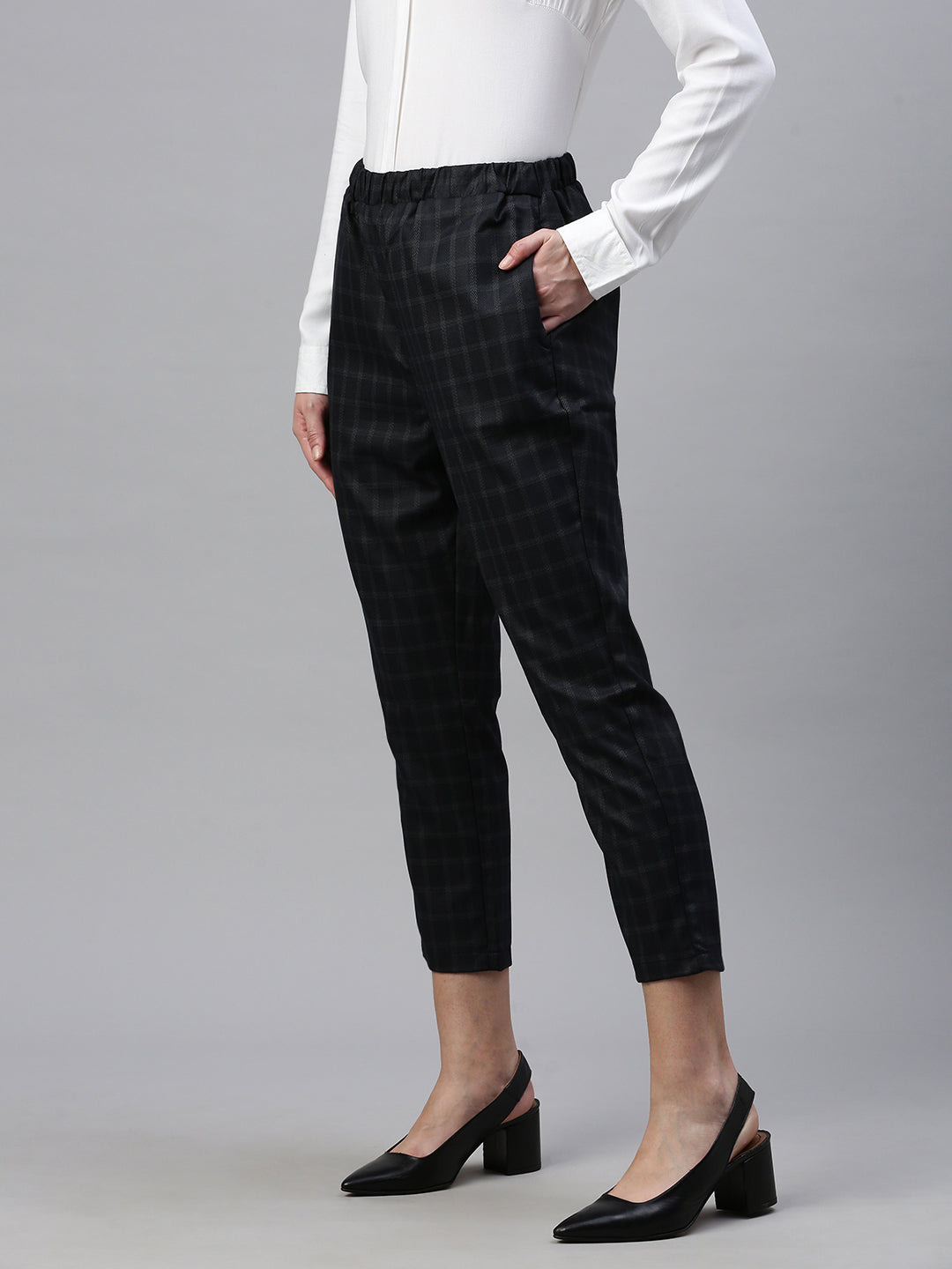 De Moza Women Formal Pant Dark Navy Blue