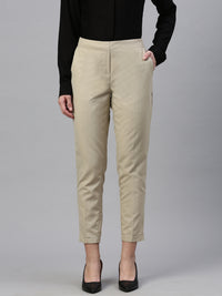 De Moza Women Formal Pant Beige