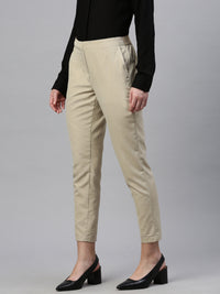 De Moza Women Formal Pant Beige