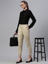 De Moza Women Formal Pant Beige