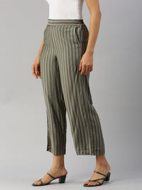 De Moza Women Printed Palazzo Green