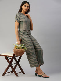 De Moza Women Printed Palazzo Green