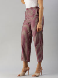 De Moza Women Printed Palazzo Wine