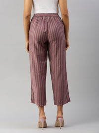 De Moza Women Printed Palazzo Wine