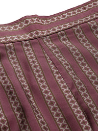 De Moza Women Printed Palazzo Wine