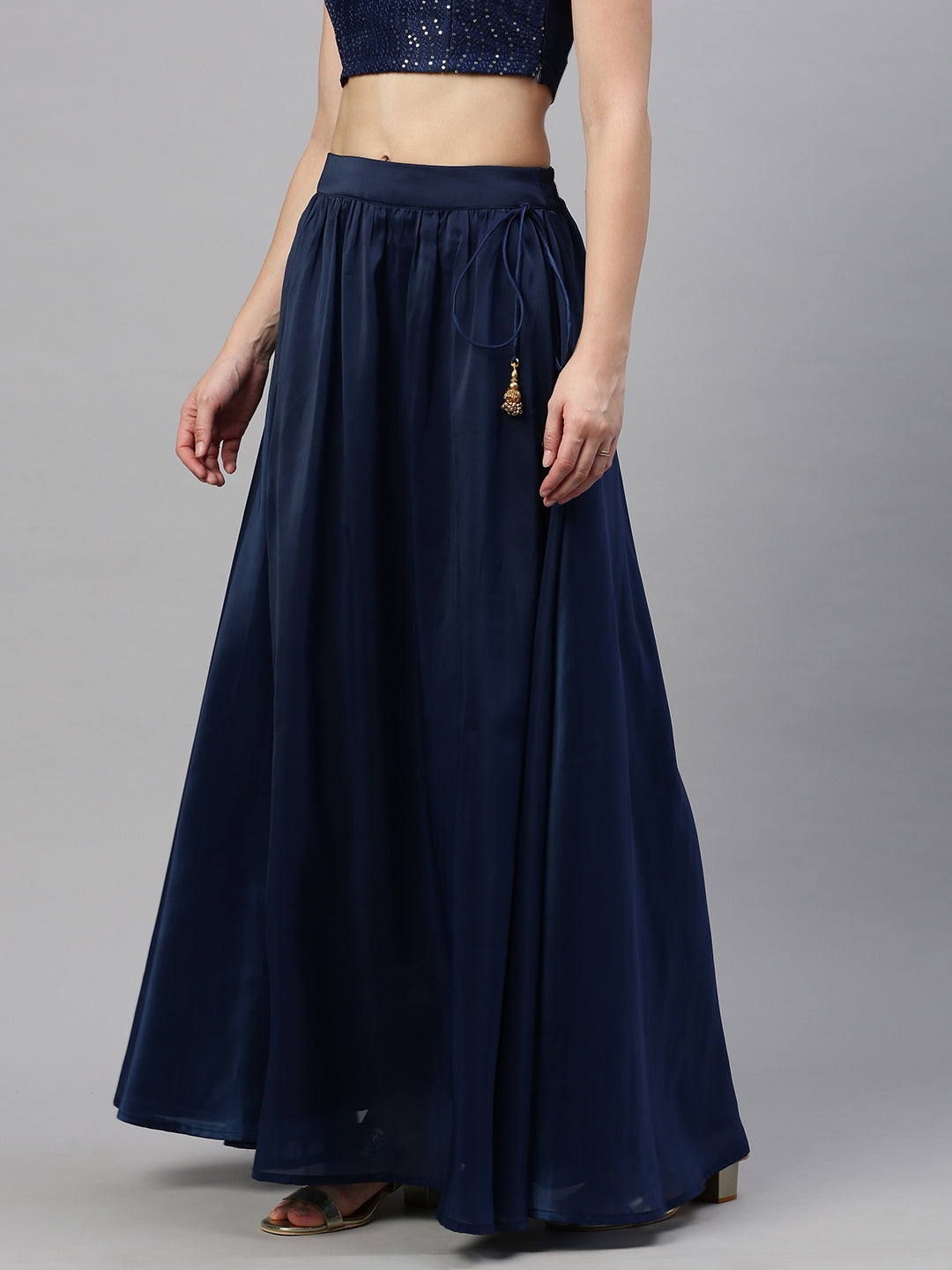 De Moza Women Skirt Solid Navy