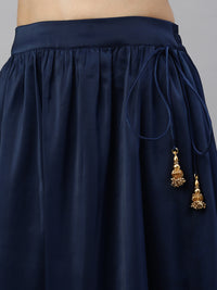 De Moza Women Skirt Solid Navy