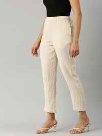 De Moza Women Straight Pant Beige