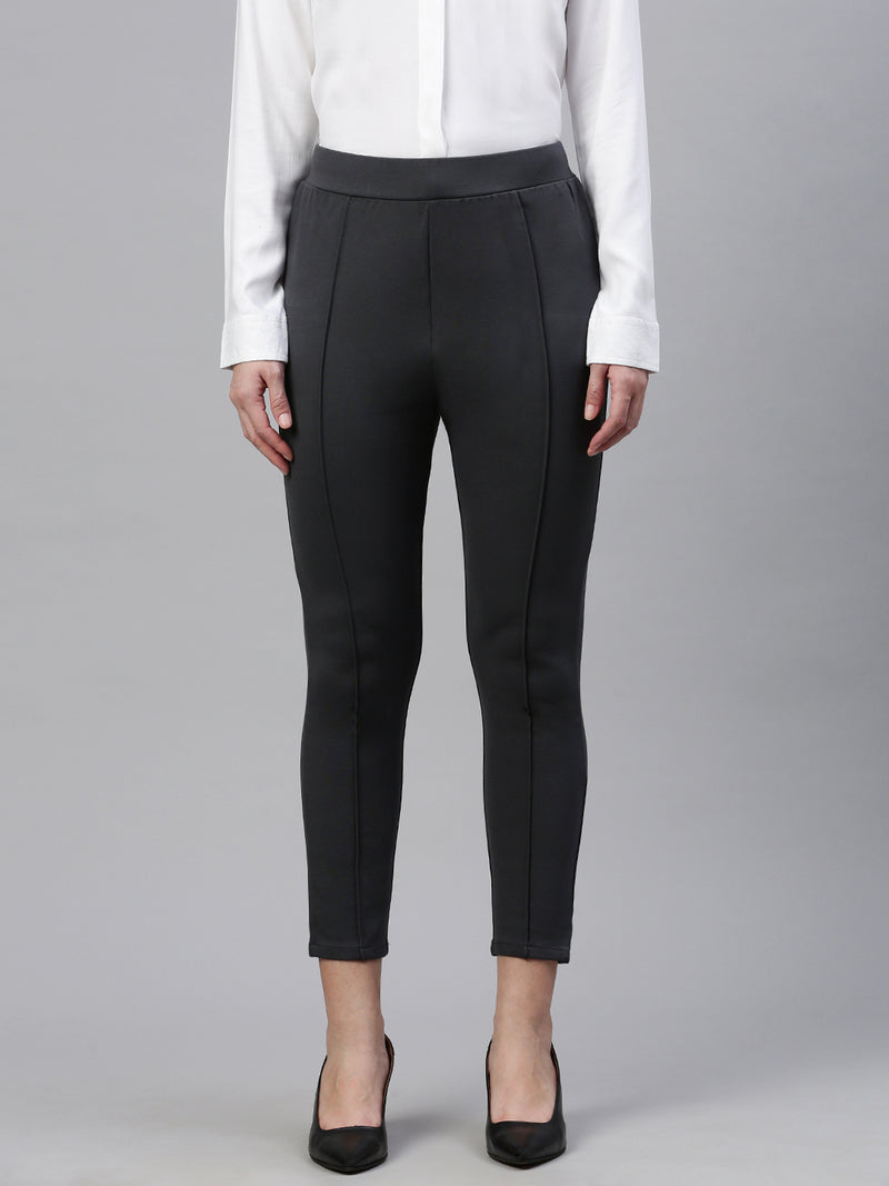 De Moza Women Treggings Solid Grey - De Moza