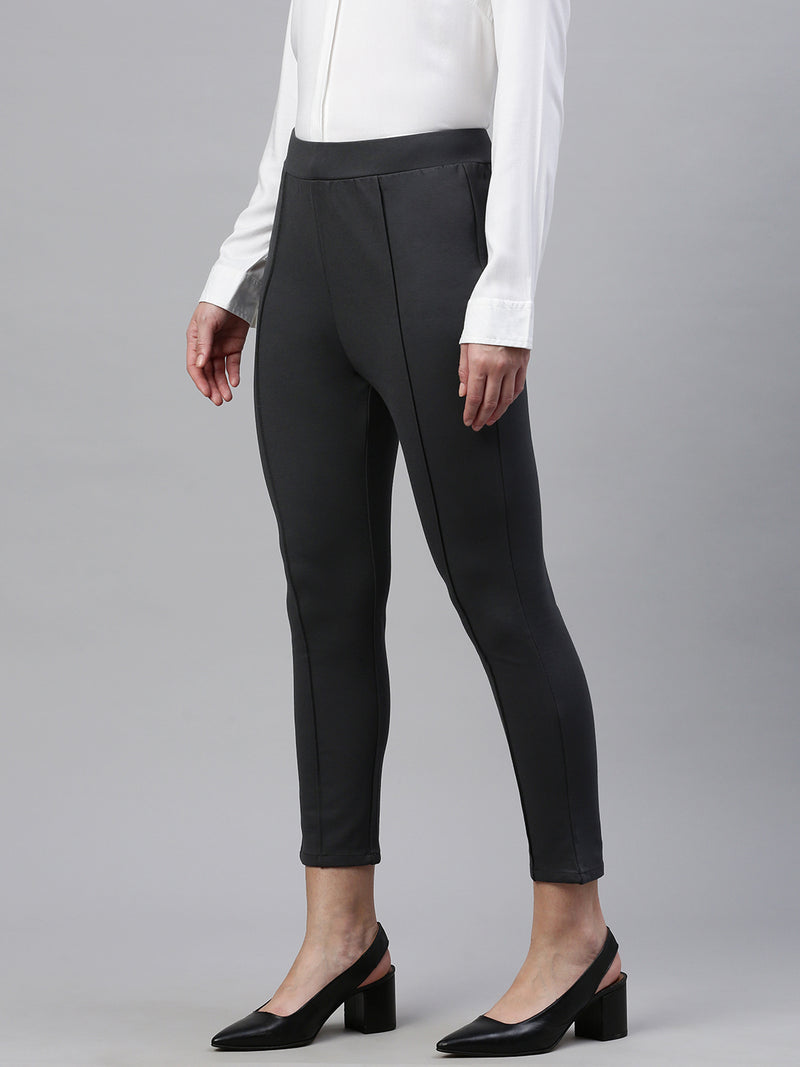 De Moza Women Treggings Solid Grey - De Moza