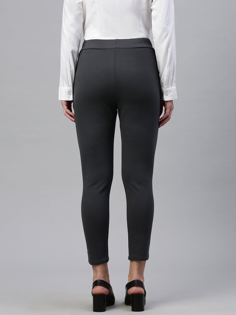 De Moza Women Treggings Solid Grey - De Moza