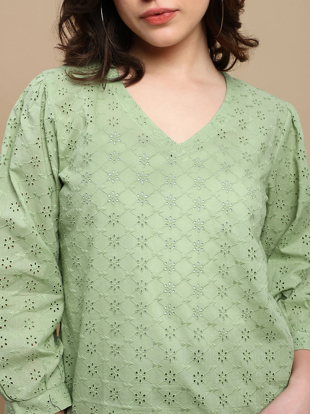 De Moza Women Casual Top Fog Green