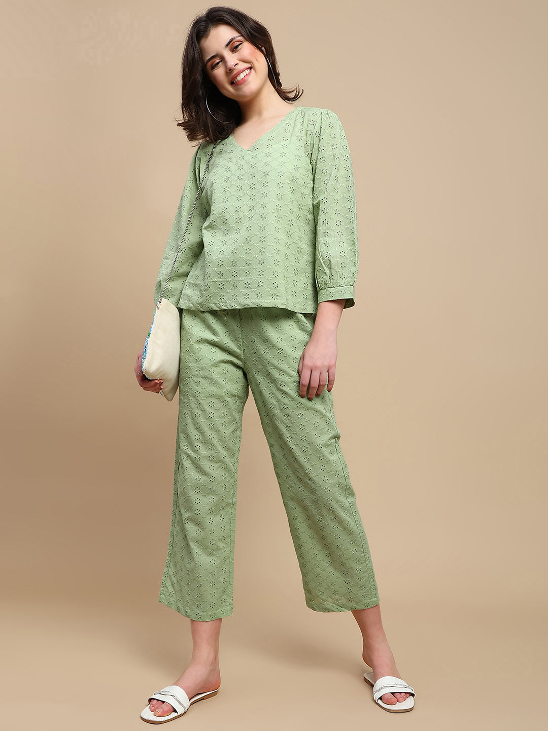 De Moza Women Casual Top Fog Green