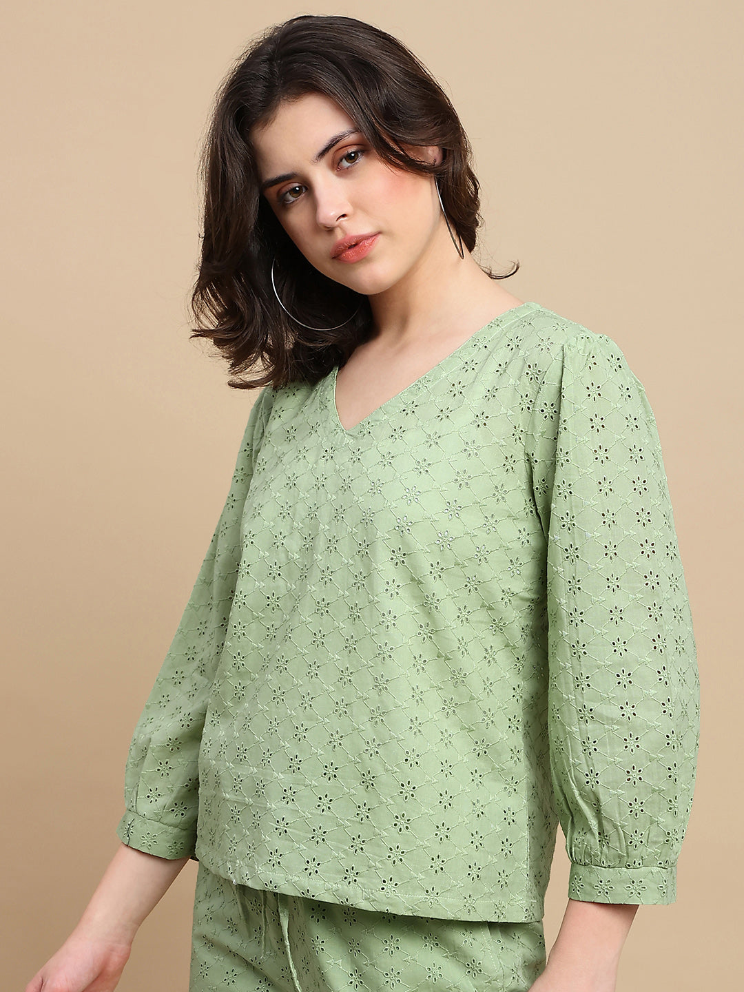 Co-ord Set (Top & Palazzo) - Fog Green