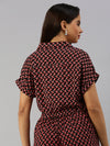 De Moza Women Printed Shirt Black