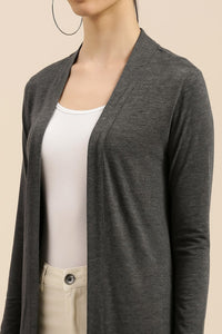 Ladies Long Length Shrug Anthra Melange