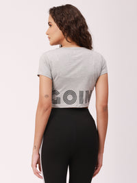 De Moza Ladies Active wear Crop Top Grey Melange