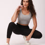 De Moza Ladies Rib Crop Top Grey