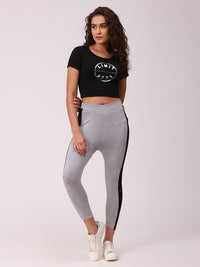 De Moza Ladies Printed Crop Top Black