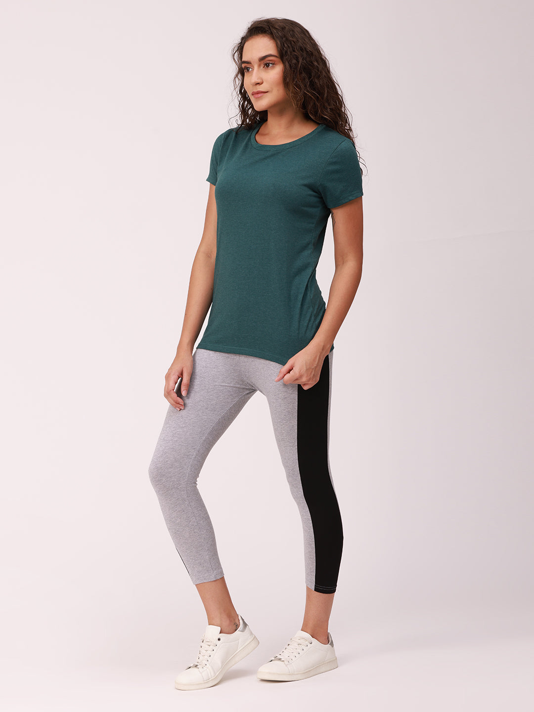 De Moza Ladies Active Wear Top Green Melange