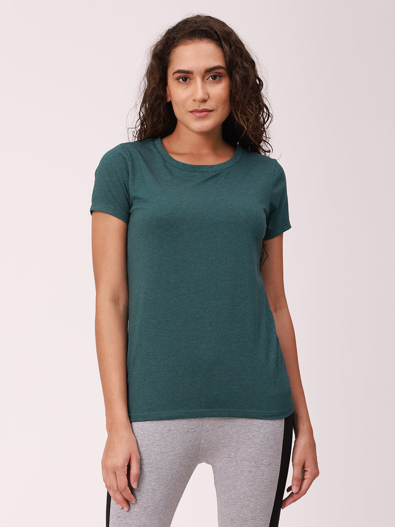 De Moza Ladies Active Wear Top Green Melange