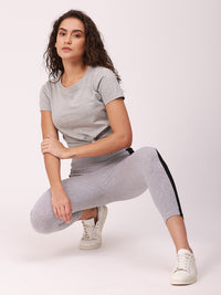 De Moza Ladies Active Wear Leggings Grey Melange