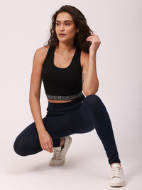 De Moza Ladies Active Wear Leggings Navy Blue