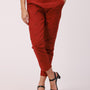 De Moza Women's Cigarette Pant Maroon