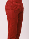 De Moza Women's Cigarette Pant Maroon