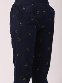 De Moza Women's Cigarette Pant Navy Blue