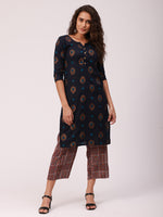 De Moza Ladies Printed Palazzo Maroon