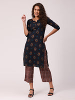 De Moza Ladies Printed Palazzo Maroon