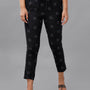 De Moza Ladies Printed Straight Pant Black