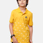 Kids - Boys Printed Half Sleeve T-Shirt Spicy Mustard