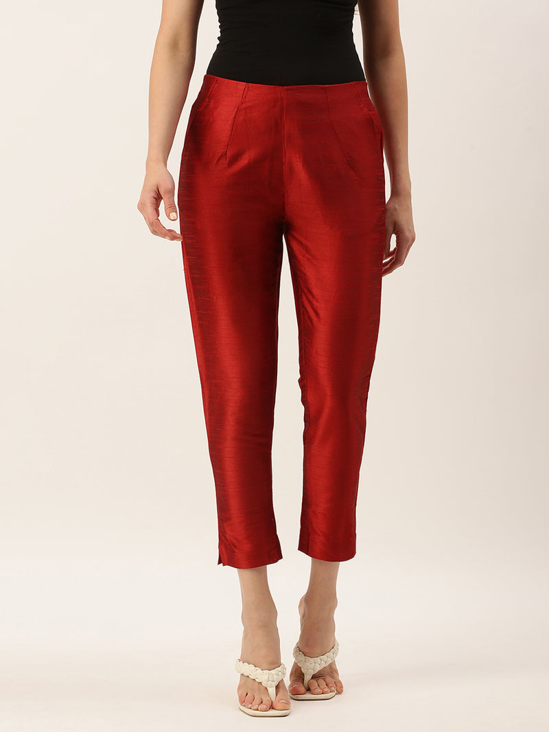De Moza Women’s Cigarette Pant Maroon