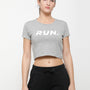 De Moza Ladies Crop Top Grey Melange